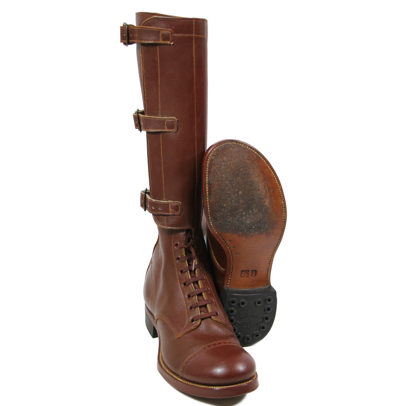 Boots, Leather, Laced, Legging Top, Size 8 ½ D, 1945