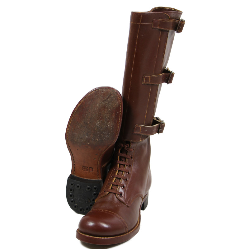 Boots, Leather, Laced, Legging Top, Size 8 ½ D, 1945