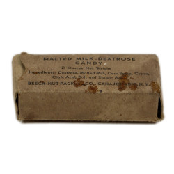 Paquet de comprimés, lait malté au dextrose, Malted Milk-Dextrose Candy, vide