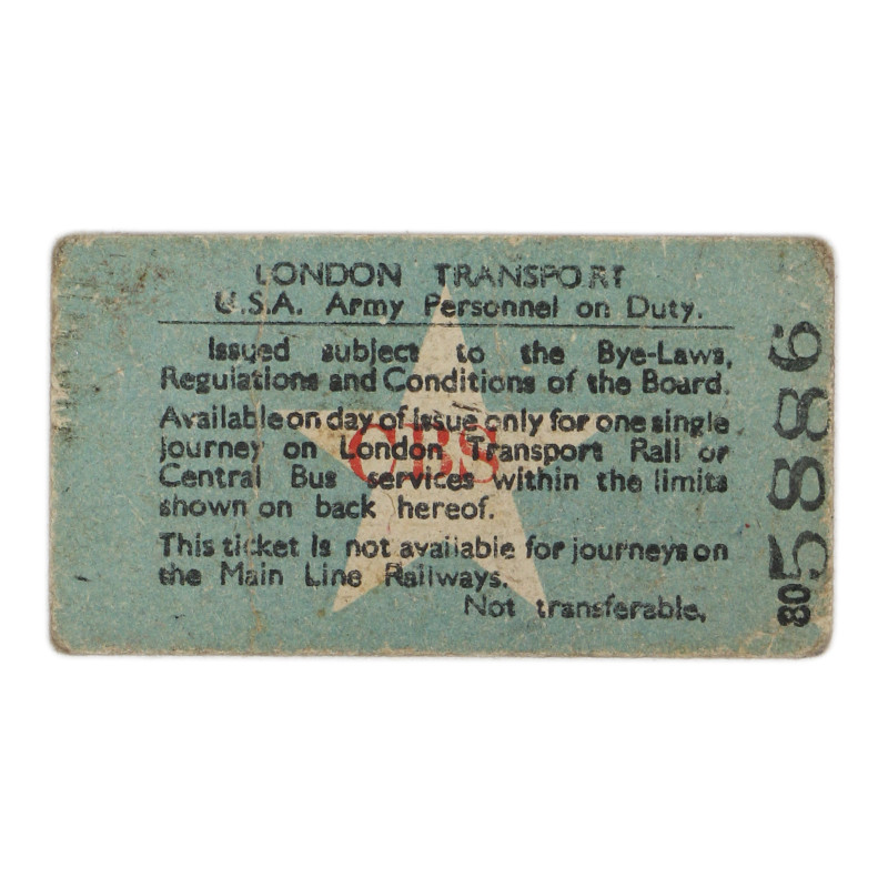 Ticket, London Transport, U.S.A. Army Personnel on Duty