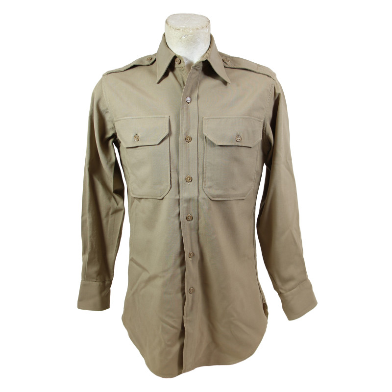 Chemise en coton beige (chino), officier