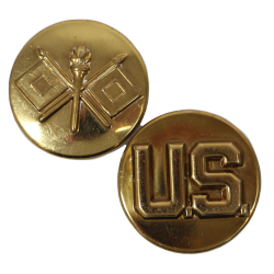 Paire de disques de col US & Signal Corps, embouti
