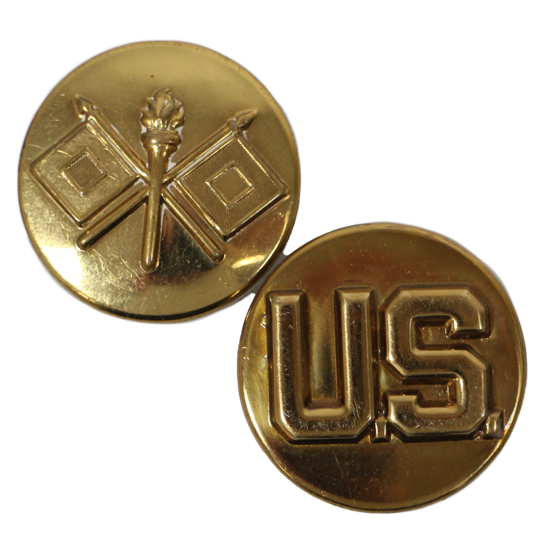 Disks, Collar, US & Signal Corps, Stamped, Pair