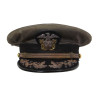 Casquette officier supérieur, US Navy, grise, Cdr. Robert Prichard, Jr., USS Butler, Sicile, ETO & PTO