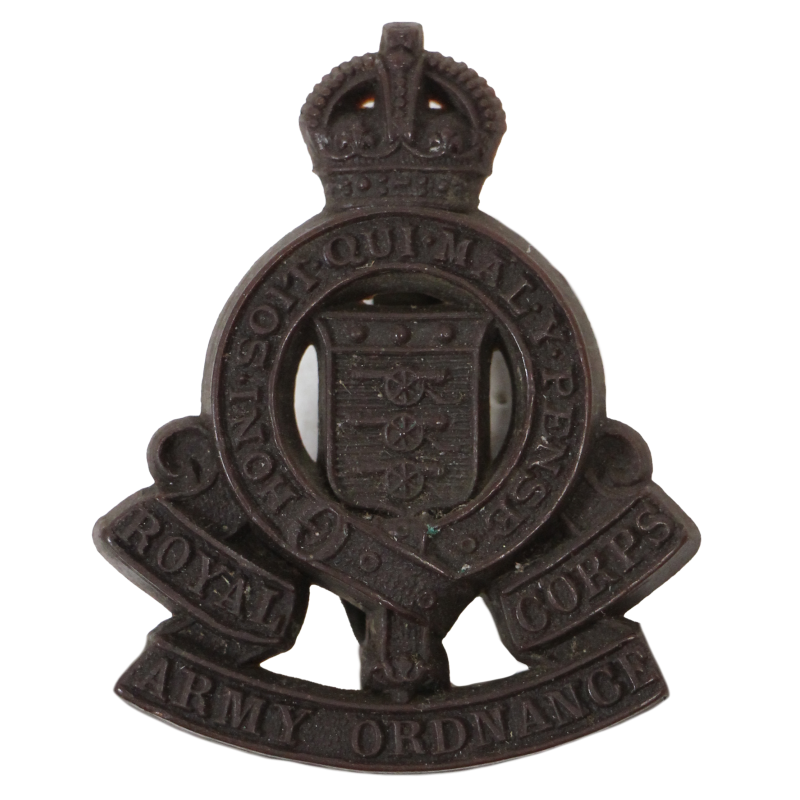 Cap Badge, Royal Army Ordnance Corps, Plastic, (Economy Issue)