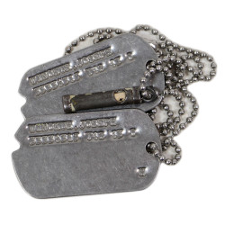 Dog Tags, Cpl. Joseph Winokur, 3704th AAFBU, USAAF, Hebrew, with Religious Amulet