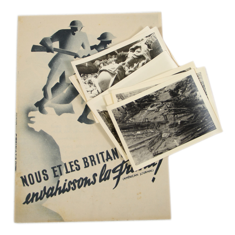 Tract anti-allié et lot de photographies allemandes, raid de Dieppe, 19 août 1942