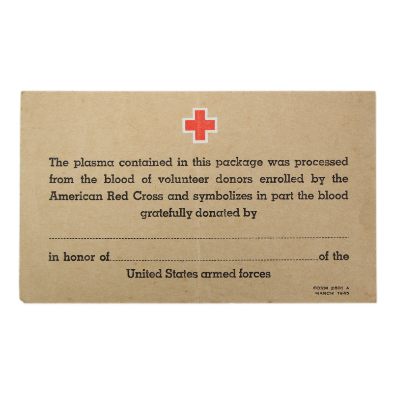 Label, Package, Plasma, American Red Cross, Blank
