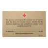Étiquette de carton de plasma, American Red Cross, vierge
