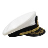 Cap, Senior Officer, US Navy, White, BANCROFT, Size 7