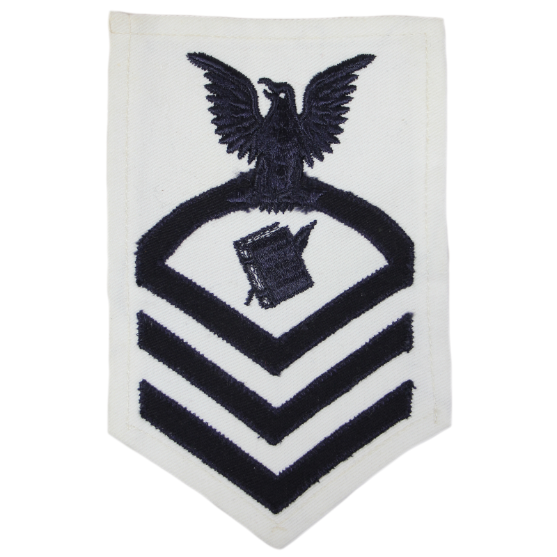 Insigne, Personnel Specialist, Chief Petty Officer, US Navy, blanc