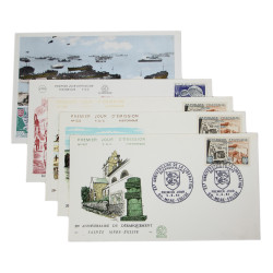 Postcard and Envelopes, 20th, 25th and 30th Anniversary of D-Day