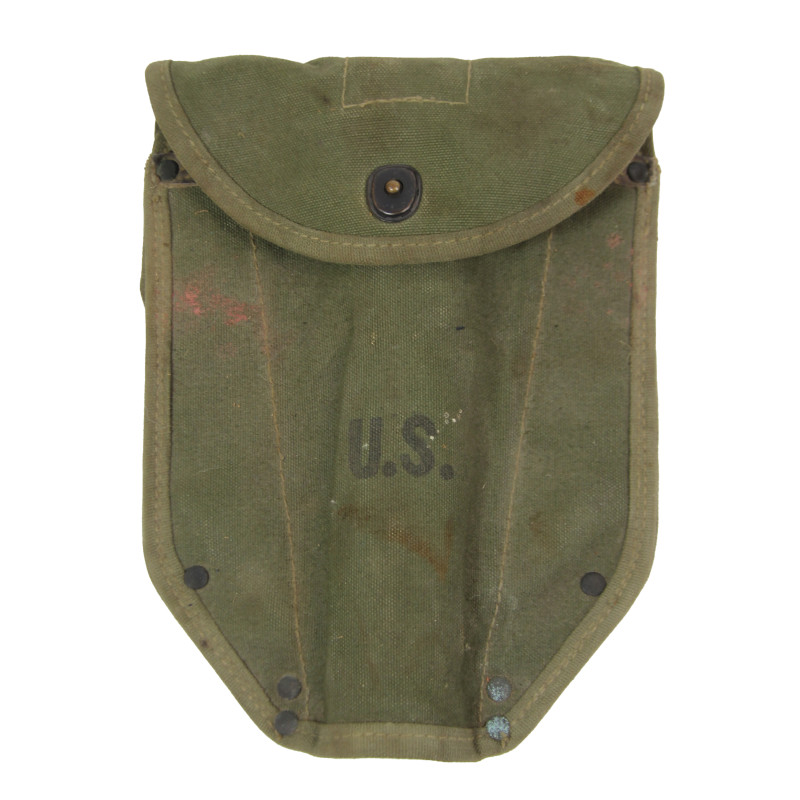 Shovel, Folding, M-1943, WOOD 1944, with 1st Type Carrier, OD 7, SHAPIRO BROS. CO. 1943