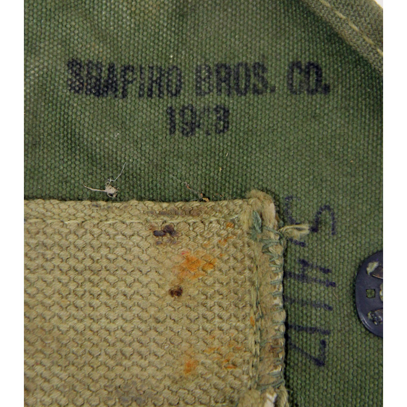 Shovel, Folding, M-1943, WOOD 1944, with 1st Type Carrier, OD 7, SHAPIRO BROS. CO. 1943