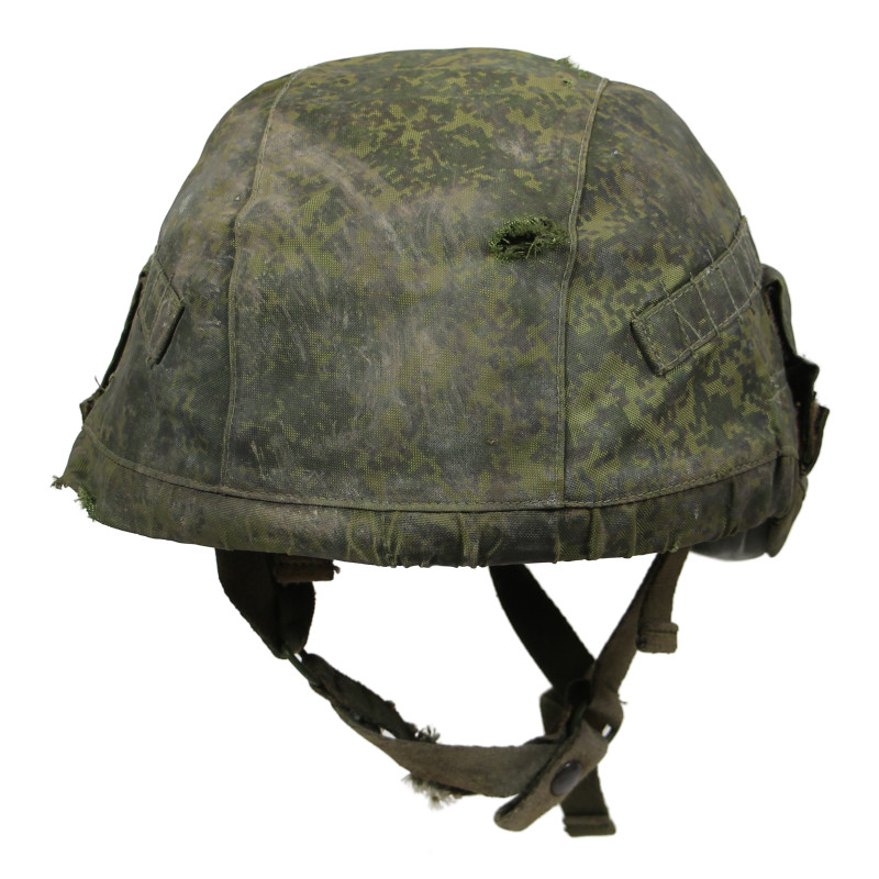 Casque de combat russe, 6Б47, guerre russo-ukrainienne, 2024, impacté