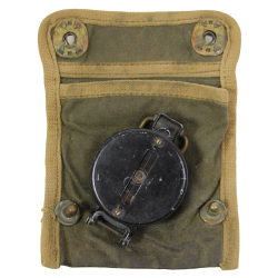 Boussole de marche, W. & L.E. GURLEY, avec pochette imprégnée, Normandie