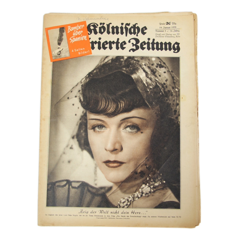 Magazine, Kölnische Illustrierte Zeitung, January 19, 1939