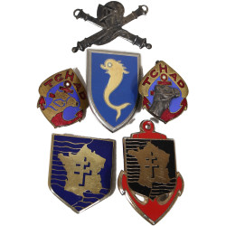 Insignias, Lot, 2e Division Blindée, French Forces, DRAGO