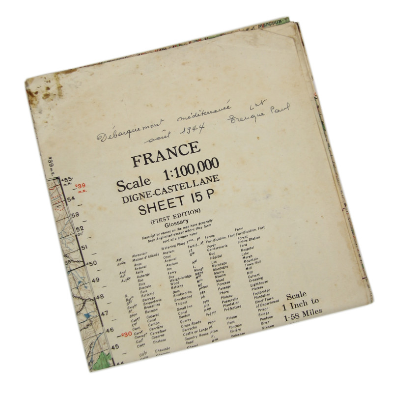Porte-cartes M-1938, Lt. Paul Trenque, 1ère DFL, Provence & Alsace, 1944