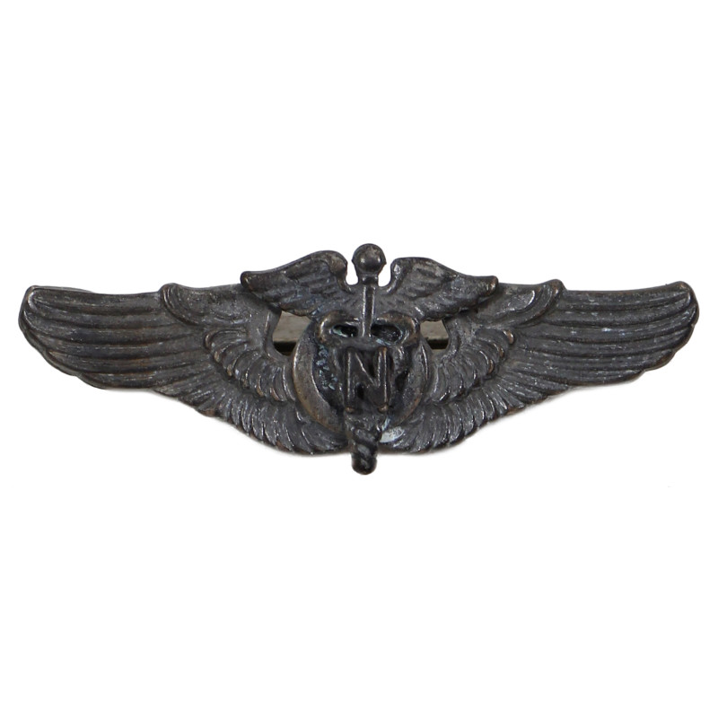 Badge, Flight Nurse, 2-inch, Sterling, N.S. MEYER, INC., Pin Back