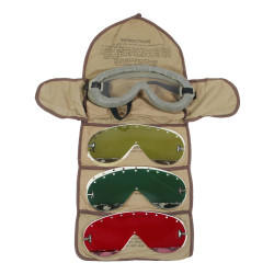 Goggles, Polaroid, No. 1021, US Army, with Canvas Case and Spare Lenses