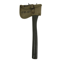 Axe, Intrenching, M-1910, with Carrier, OD 3, SHANE MFG. CO. 1942