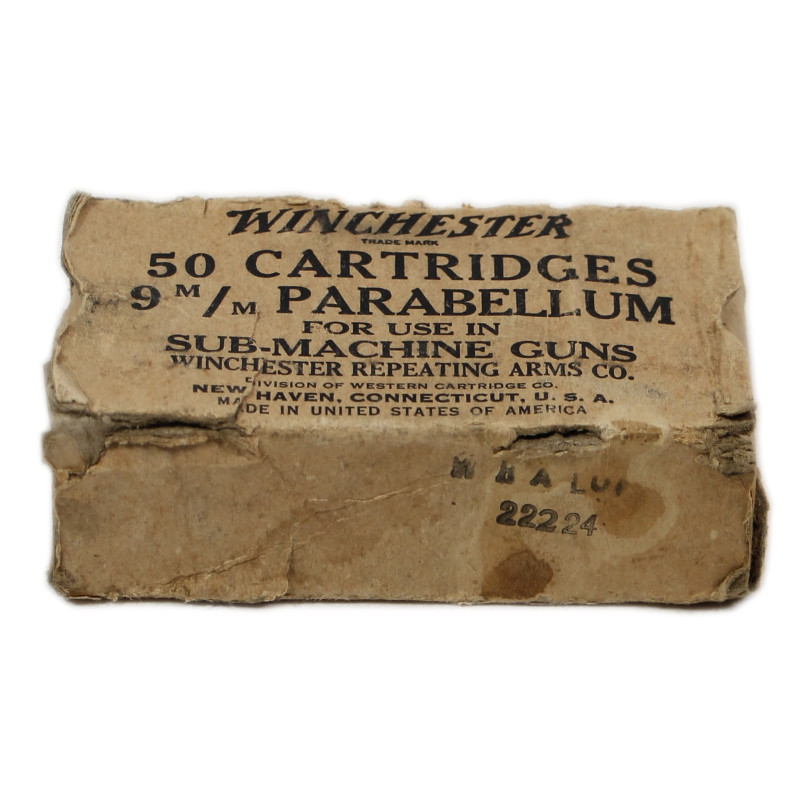 Boîte de cartouches, 9 mm, WINCHESTER REPEATING ARMS CO., UD M42, vide