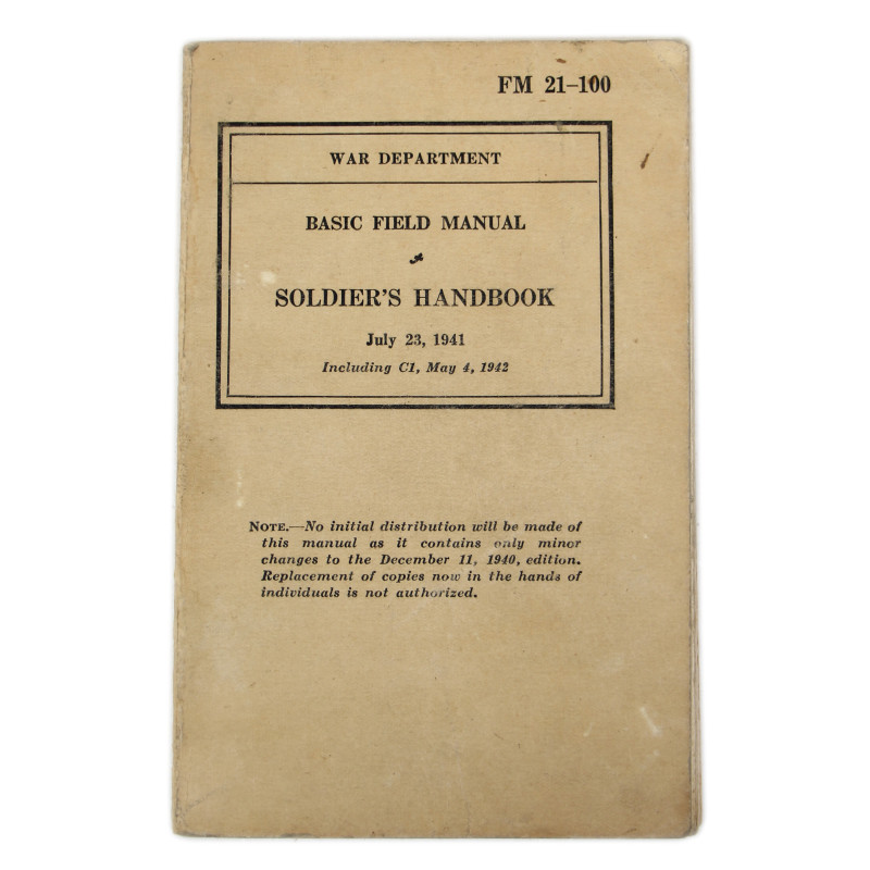 Manuel de campagne, FM 21-100, Soldier's Handbook, 1941-1942