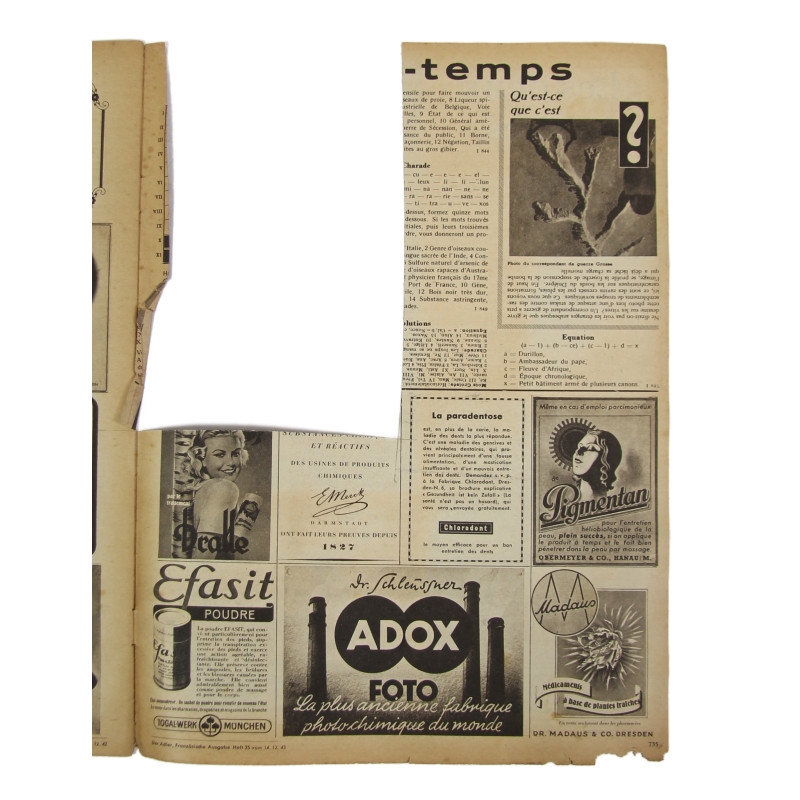 Magazine, Der Adler, 14 décembre 1943, édition française