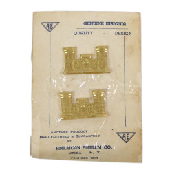 Insignias, Pair, Officer, Corps of Engineers, AMERICAN EMBLEM CO., Mint