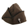 Cap, Garrison, Officer's, Wool Elastique, Dark OD, Chaplain, Size 7 ⅛