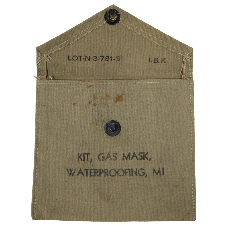 Pochette du kit d'étanchéification M1, masque à gaz