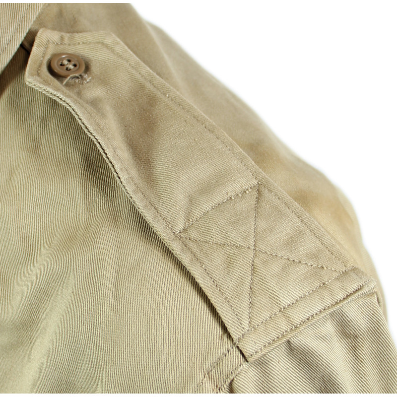 Chemise en coton beige (chino), officier, 15 ½ x 34