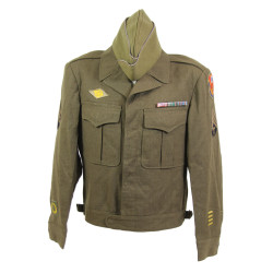 Blouson Ike & calot, T/4 Peter Gerken, Jr., Medic, 298th General Hospital, ETO