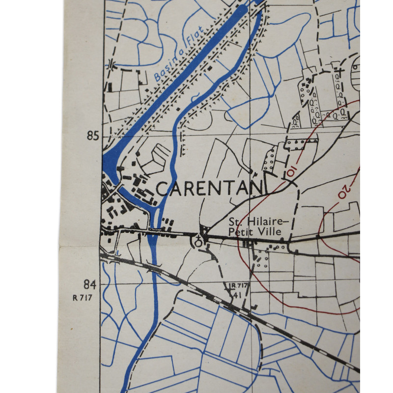 Carte alliée, CARENTAN-ISIGNY, Normandie, 1944, 29e ID/101e AB