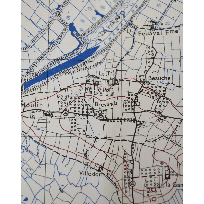 Carte alliée, CARENTAN-ISIGNY, Normandie, 1944, 29e ID/101e AB