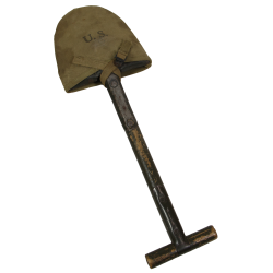 T-Shovel, M-1910, AMES 1943 + Cover, W.L. DUMAS MFG. CO. 1943, Normandy
