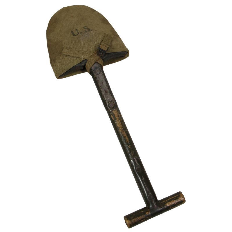 T-Shovel, M-1910, AMES 1943 + Cover, W.L. DUMAS MFG. CO. 1943, Normandy
