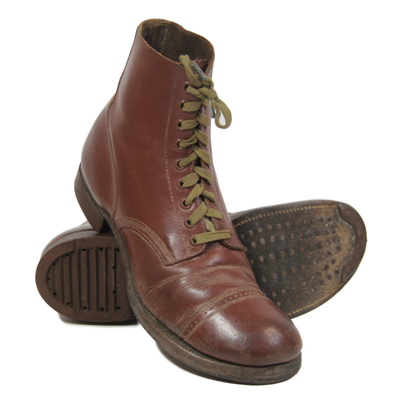 Brodequins de combat, US Army, Type I, semelles cloutées, pointure 10 D, 1941