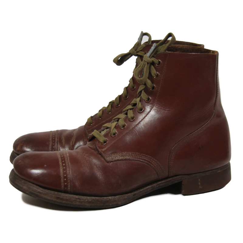 Brodequins de combat, US Army, Type I, semelles cloutées, pointure 10 D, 1941