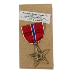 Médaille, Bronze Star, dans sa boîte, 1945, état neuf