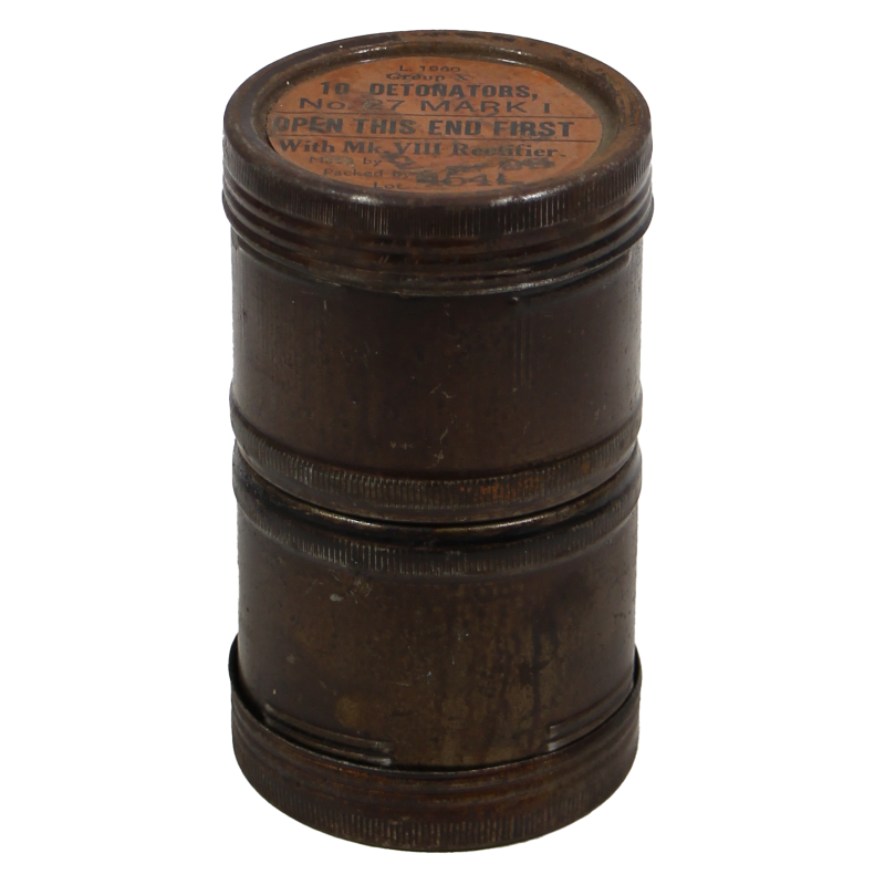 Box, Tin, 10 Detonators, No. 27 Mark I, Sept. 1944, OSS-SOE