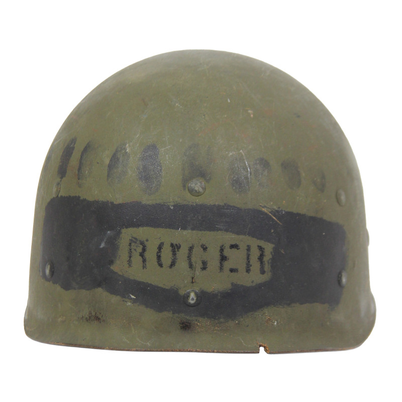 Sous-casque M1 (liner), WESTINGHOUSE, A washers verts, nominatif, empreintes digitales