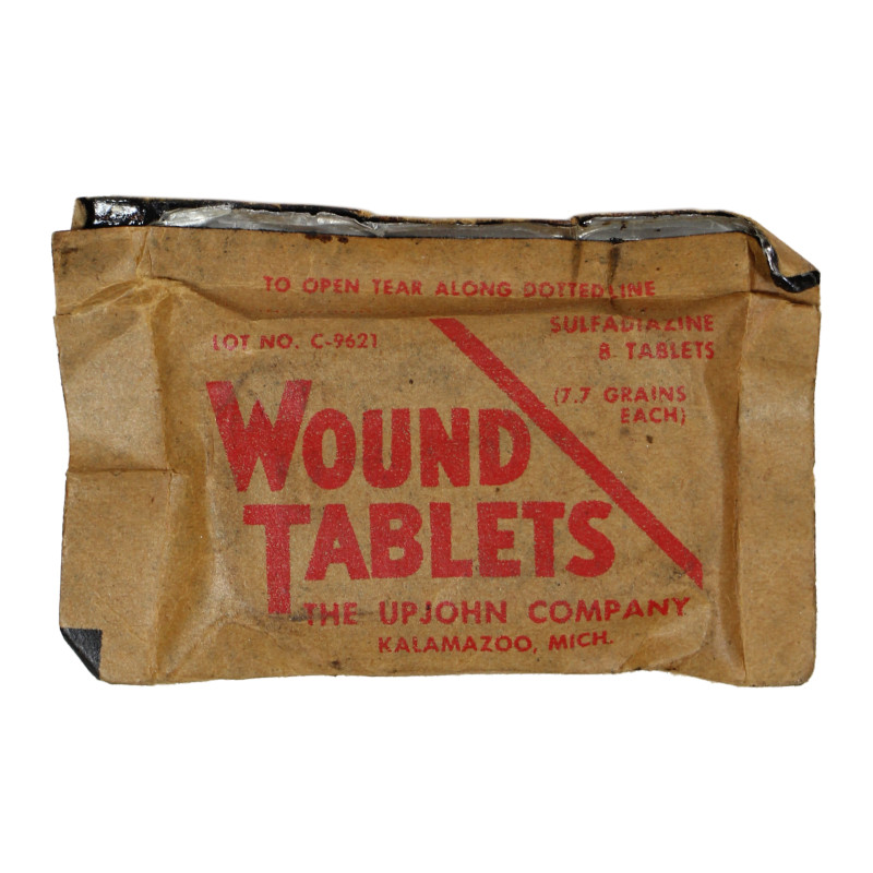 Paquet de sulfadiazine, Wound Tablets, THE UPJOHN COMPANY, intact