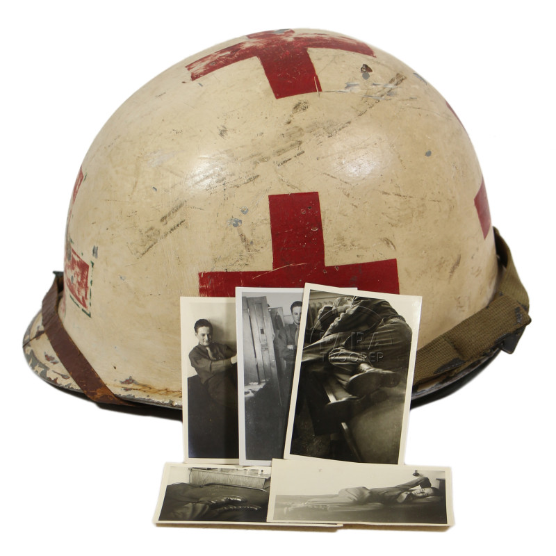 Helmet, M1, Cpl. A.C. Jones, Medic, USAHS Jarret M. Huddleston, ETO, Cherbourg