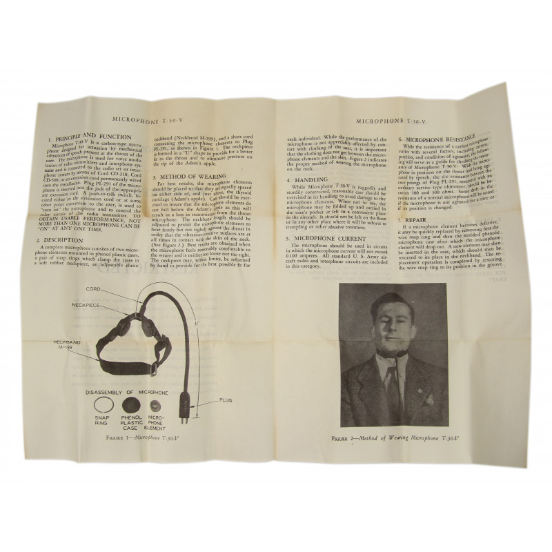 Microphone, Throat, T-30-V, in box, 1944
