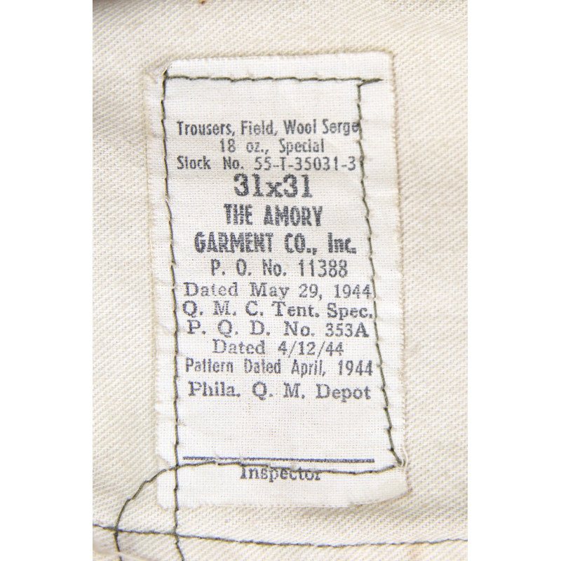 Trousers, Wool Serge, Special, 32 x 29, 1944