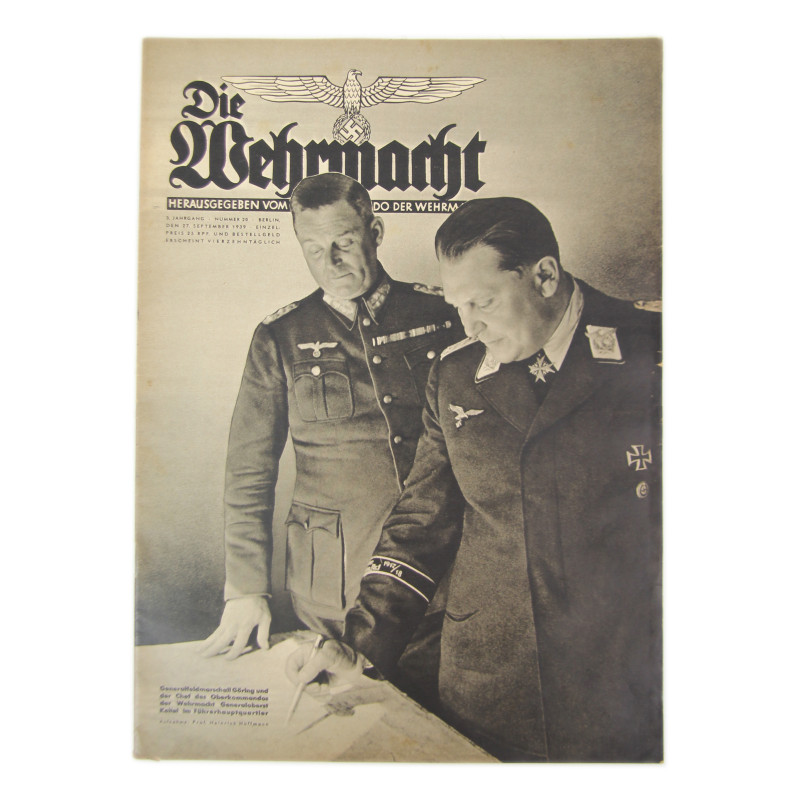 Magazine, Die Wehrmacht, 27 septembre 1939, Wilhelm Keitel & Hermann Göring
