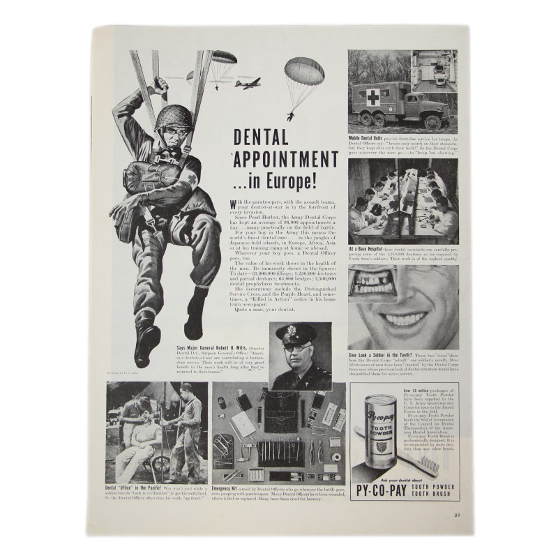 Advertisement, Airborne, 'DENTAL APPOINTMENT ...in Europe!'