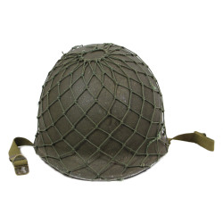 Casque M1, pattes fixes, liner Firestone, filet de camouflage, 79th Infantry Division